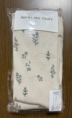 【新品】après les cours キッズタイツ130-140cm 花柄のサムネイル