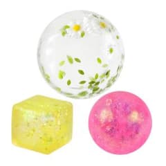 スクイーズボール 水感 フラワー 6cm ストレス解消 癒し グッズ 3個セットのサムネイル