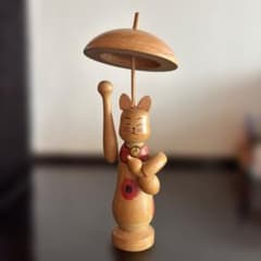 コマ　独楽　広井正昭　江戸独楽　招き猫　猫　傘 郷土玩具 民芸品 昭和レトロ コマ 独楽 広井正昭 江戸独楽 招き猫 猫 傘 郷土玩具 民芸品 昭和