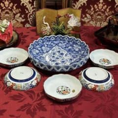 其泉作染錦間取地紋見込菊献上古伊万里屠蘇器未使用お正月酒器|mercari