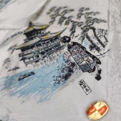 京都金閣寺柄ハンカチエレガントなレース縁取りのサムネイル