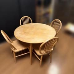 円形木製ダイニングテーブルセット　大塚家具　マフィン 円形木製ダイニングテーブルセット 大塚家具 マフィン - メルカリ