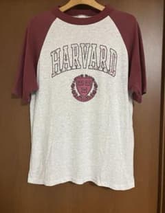 【レア】90s HARVARD college ラグランTシャツ  ワインレッドのサムネイル