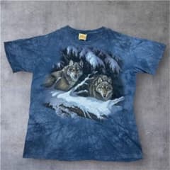 THE MOUNTAIN Wolf Animal T-Shirt Tie-Dye T-Shirt Made in USA