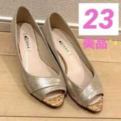 美品★ダイアナ DIANA パンプス オープントゥ ウェッジソール 23.0のサムネイル