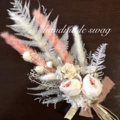 ♡No.619 white＊pink スワッグブーケ♡のサムネイル