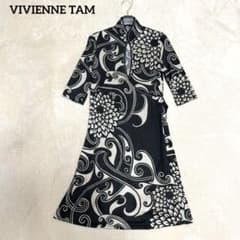 VIVIENNE TAM マオカラー パワーネットワンピース ロータス柄 蓮柄 VIVIENNE TAM マオカラー パワーネット ロータス ワンピース - メルカリ