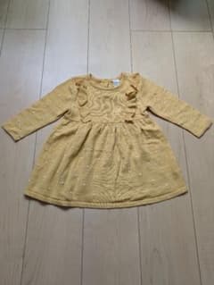 H&M ニットワンピース イエロー ドット柄 80cmのサムネイル
