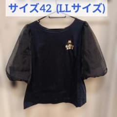 ローズティアラ❣️ オフショルダー パフスリーブ シャツ 46 ☆美品☆ ローズティアラ ジョリープッペ パフスリーブ Tシャツ サイズ