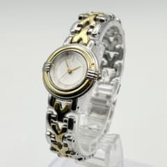 ✨新品電池・稼働✨サンローラン 腕時計 クォーツ ラウンド コンビ 3針