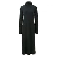 UNIQLO ニットリブタートルネックワンピース (black)のサムネイル