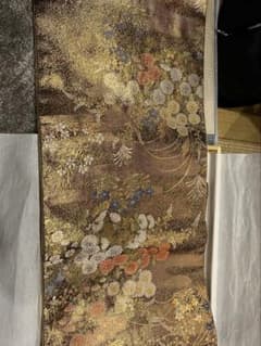 美品】佐賀錦 袋帯 金糸 花柄 桐箱付き フォーマル帯 結婚式 留袖 訪問 