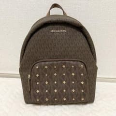 《美品》MICHAEL KORS ゴールドスタッフズ　ブラウンリュックのサムネイル