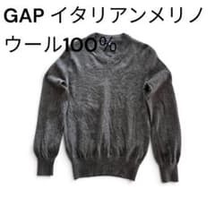 【極上素材】GAP イタリアンメリノウール100% セーター S グレーのサムネイル