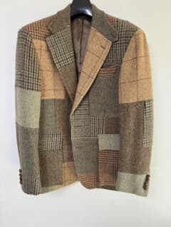 芸能人多数着用⭐︎極美品⭐︎ラルフローレン⭐︎パッチワークツイードブレザー⭐︎イタリア製 イタリア製ラルフローレン ツイード パッチワーク ジャケット 36s