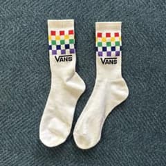 VANS チェック柄 クルーソックス ホワイトのサムネイル