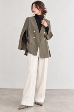 soffitto ¥ 37,400 2way 더블 재킷 골드 버튼 카키