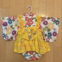 futafuta 花柄着物ドレス 70サイズのサムネイル