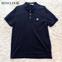 MONCLER ロゴワッペン 半袖ポロシャツ XL ネイビー 洗える 人気モデル