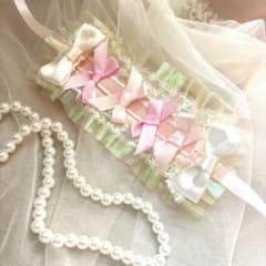 ぬいぐるみ　ヘッドドレス ボンネット　ピンク　ハンドメイドのサムネイル
