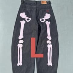 9090 Bone Hand Rigid Denim Pants pink - メルカリ