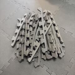 DAISO PUZZLE MAT ジョイントマット ブラウン 9枚セット端35本のサムネイル