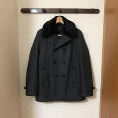 メンズティノラス Pコート ピーコート グレー ファー Lサイズ ミドル丈のサムネイル