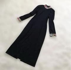 美品】LEONARD レオナール ロングワンピース ハイネック カンカン