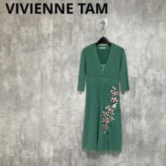 【VIVIENNE TAM】　花柄刺しゅうパワーネットワンピース　フレア VIVIENNE TAM】 花柄刺しゅうパワーネットワンピース フレア - メルカリ