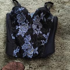 MARUKO 黒と青の花柄ボディスーツ - メルカリ