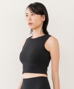 【SUKALA】プレミアムフィットクロップドタンクトップ　ブラック　黒　Lのサムネイル