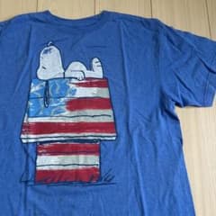 ビンテージスヌーピー アメリカ国旗 Tシャツ Lサイズのサムネイル