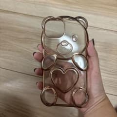 iPhone用ケース ベアデザイン クリア ピンクゴールドのサムネイル