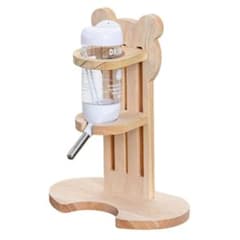 ハムスター給水器 木製スタンド 高さ調節 125ml 小動物 ホワイトのサムネイル
