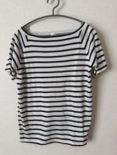 GU ボーダーTシャツ 半袖 白黒 XLサイズのサムネイル