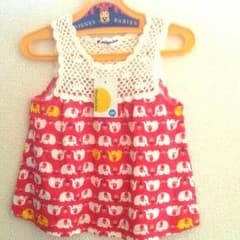 新品☆Moujonjn☆80☆ゾウさんプリントのトップスのサムネイル
