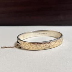 9k 9金 バングル 英国 ヴィンテージ イギリス アンティーク