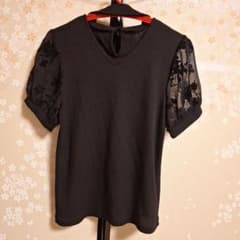 ニット半袖 黒のサムネイル