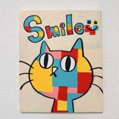 [ねこ鍋] カラフルな猫の手描き絵画 「funcat」抽象画　アクリル画 原画】カラフルな猫の絵画 キャンバスアート 抽象画 アクリル画 ネコ