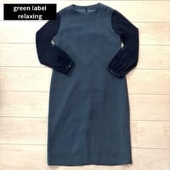 상태좋음 green label relaxing 레이스 슬리브 도킹 원피스