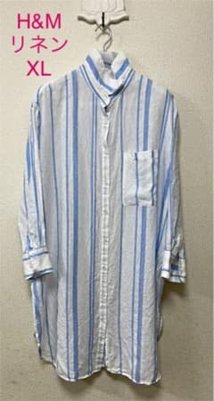 【H&M】ロングリネンシャツ XLのサムネイル