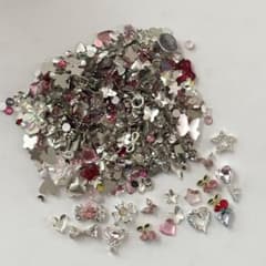 ネイルパーツ デコパーツ 23g ②まとめ売り ハート リボン ピンク シルバーのサムネイル