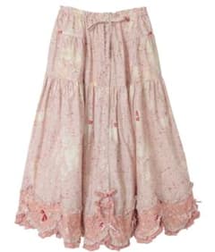 美品 ピンクハウス バラ園うさぎプリント スカート - メルカリ