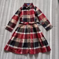 J039ブルーレーベルクレストブリッジ チェック柄 2way ワンピース 38