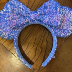 ミニー耳カチューシャ 青ピンク スパンコールのサムネイル