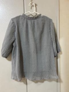 ★まとめ買い値引き対象★GRL 5部袖ドット柄 ブルーグレーのサムネイル