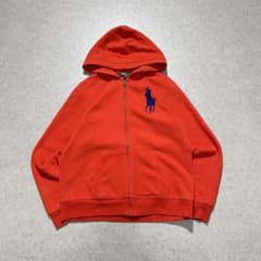 Ralph Lauren ビッグポニー ジップ パーカー スウェット オレンジ