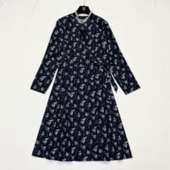 美品☆ローラアシュレイ 花柄 ロングワンピース ブラック 13 XL 大きい