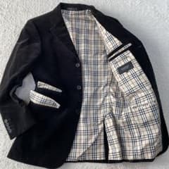 美品】バーバリーブラック テーラードジャケット コーデュロイ ノバ