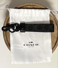 未使用タグ付きコーチCOACH キーリング ネイビー レザー 保存袋付き 未使用タグ付きコーチCOACH キーリング ネイビー レザー 保存袋付き